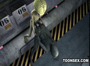 Марсианин трахет инопланетянку на космическом корабле